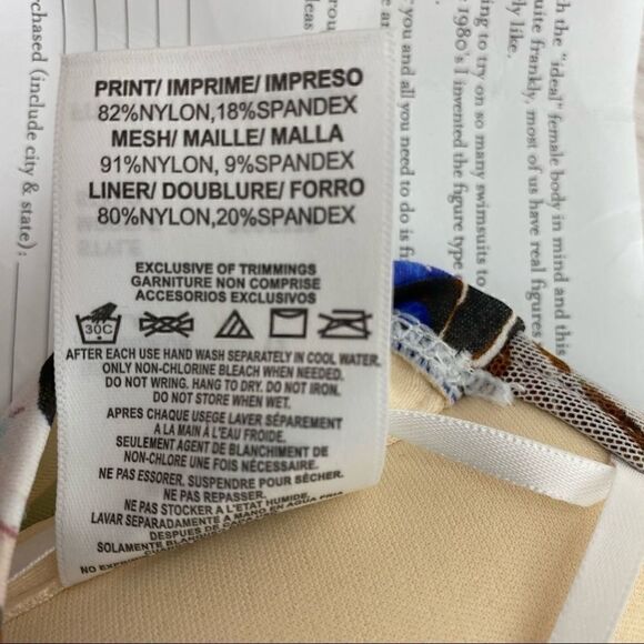 Fit 4 U Tropical Print Tankini Bathing Suit Top - Picture 5 of 5